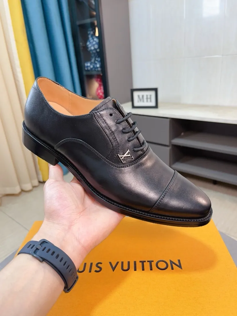 Men's men's shoes 💰520🌸🌸【LV Louis Vuitton】~ New product 🆕High-end original men's 🚹Business casual leather shoes, made of original cowhide open-edge bead fabric➕comfortable and soft cowhide lining➕cowhide insole, original LOGO rubber non-slip outsole. Code number: 38-44